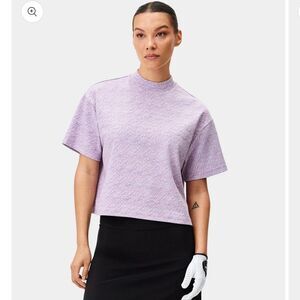 Macade Golf Ivy Heather Melange Crop Mock Tee